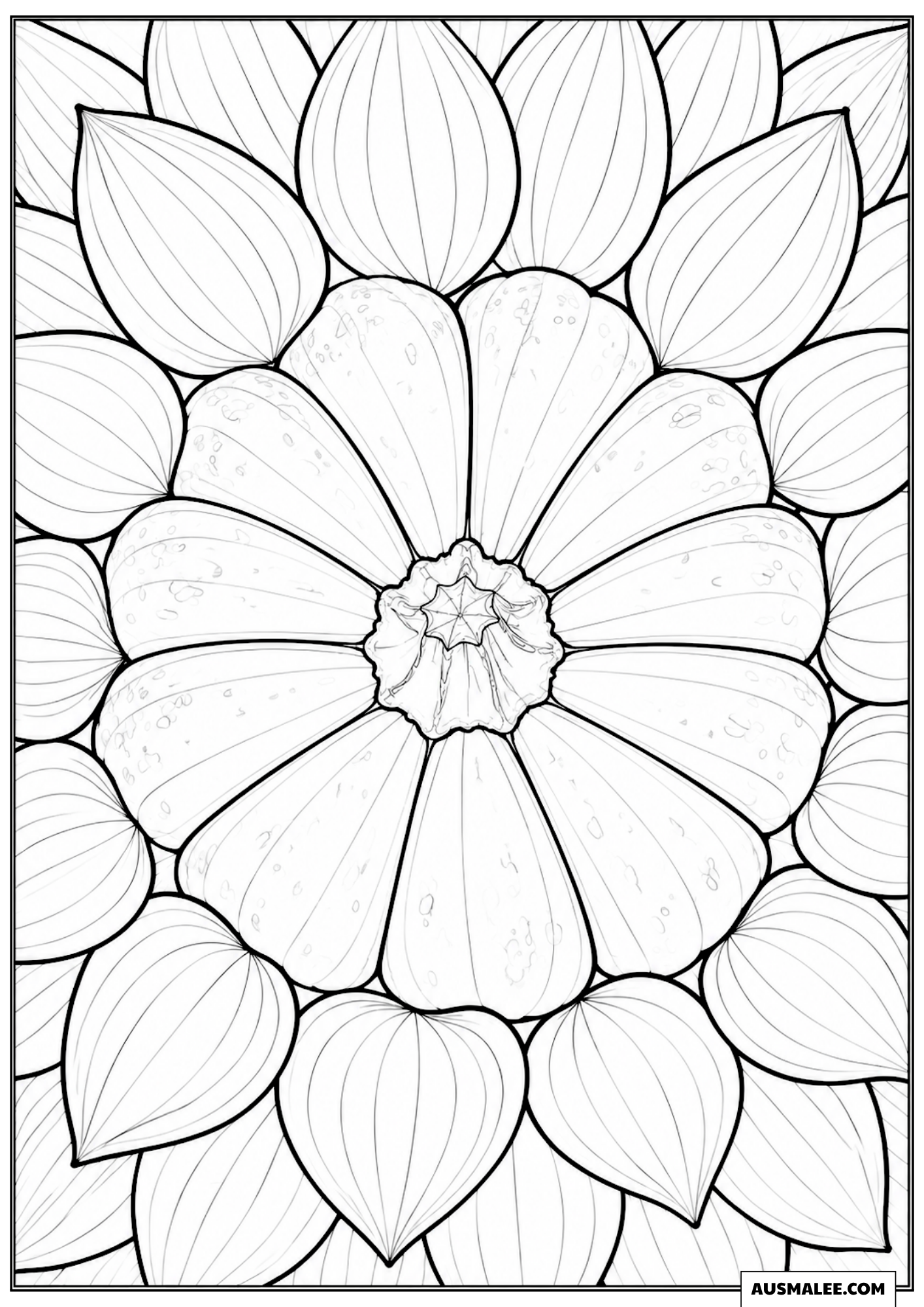 Pumpkin Mandala Blooming Like a Sunflower Coloring Pages