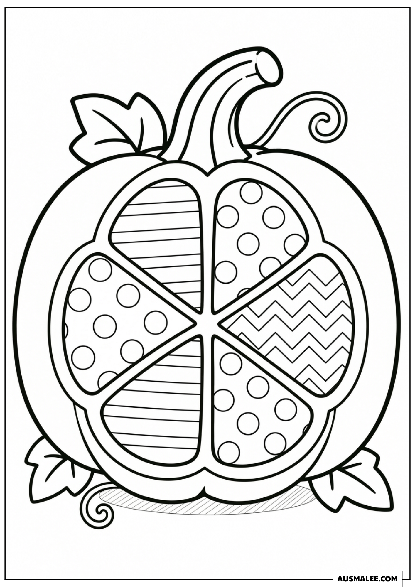 Radiant Mandala Pumpkin with Geometric Patterns Coloring Pages