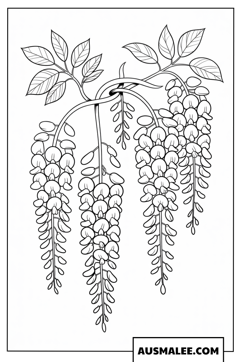 Ausmalbild Chrysantheme im traditionellen japanischen Stil