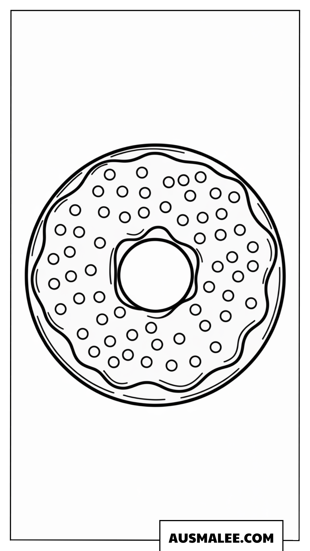 Ausmalbild Donut mit Streuseln