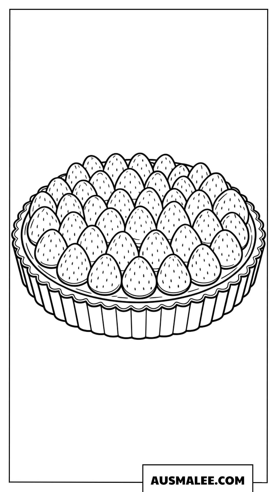 Ausmalbild Früchtetarte mit knusprigem Boden
