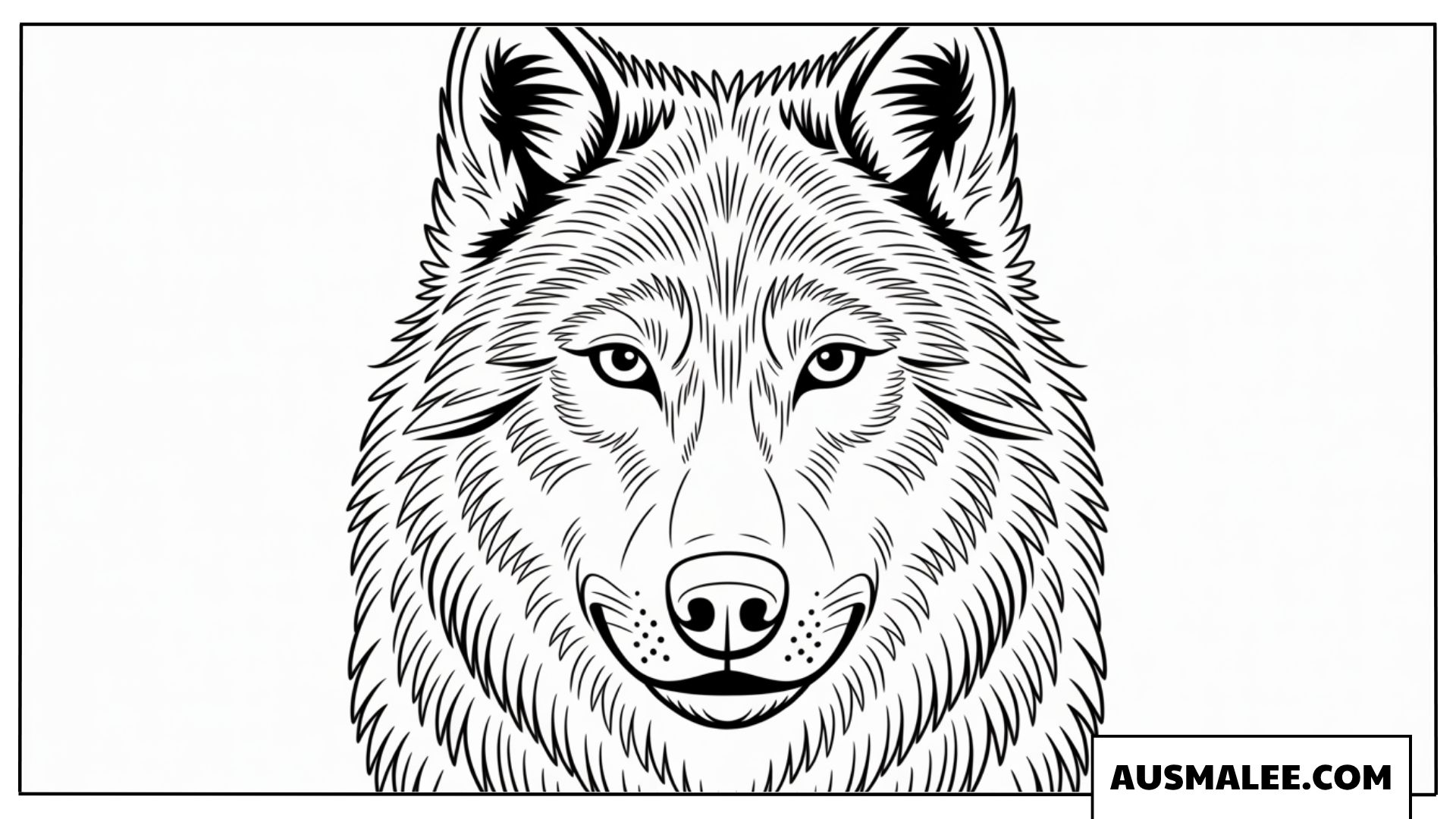 Ausmalbild Kopf eines Heulwolfs oder Wildwolfs