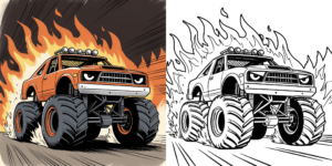 ft - Ausmalbild Monster Truck Hot Wheels ft
