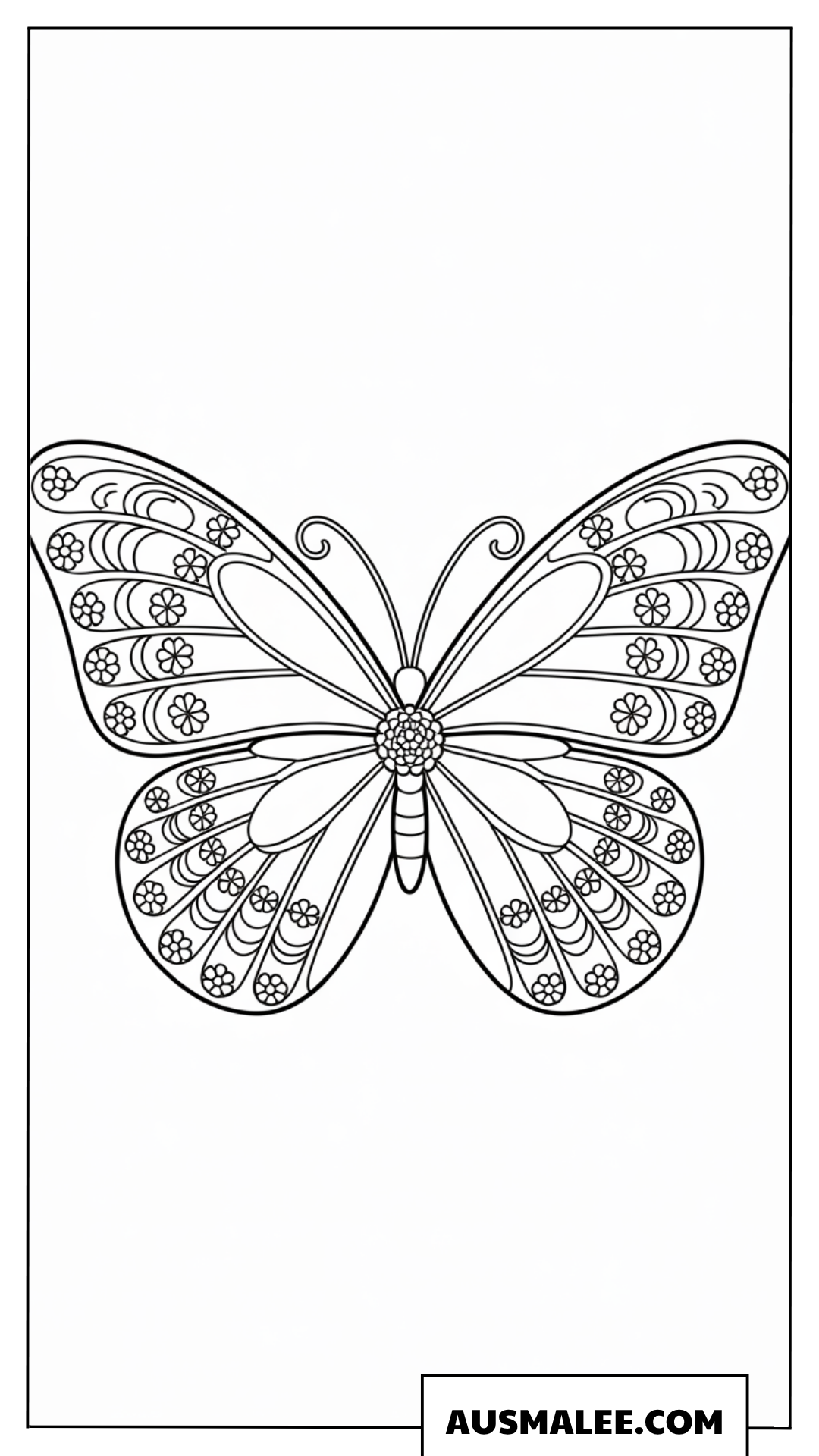 Ausmalbild Symmetrischer Schmetterling im Mandala Stil