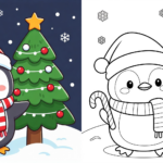 ft - Kerstpinguïn Kleurplaten ft