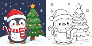 ft - Ausmalbilder Weihnachten Pinguin ft
