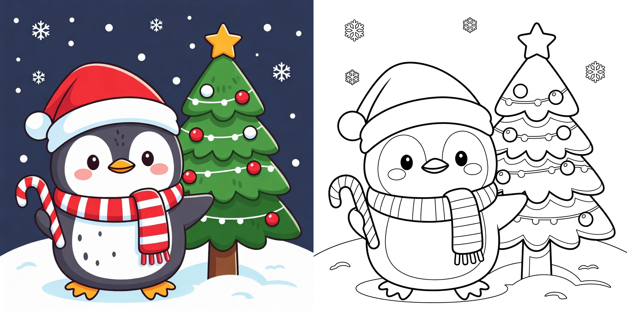 ft - Ausmalbilder Weihnachten Pinguin ft