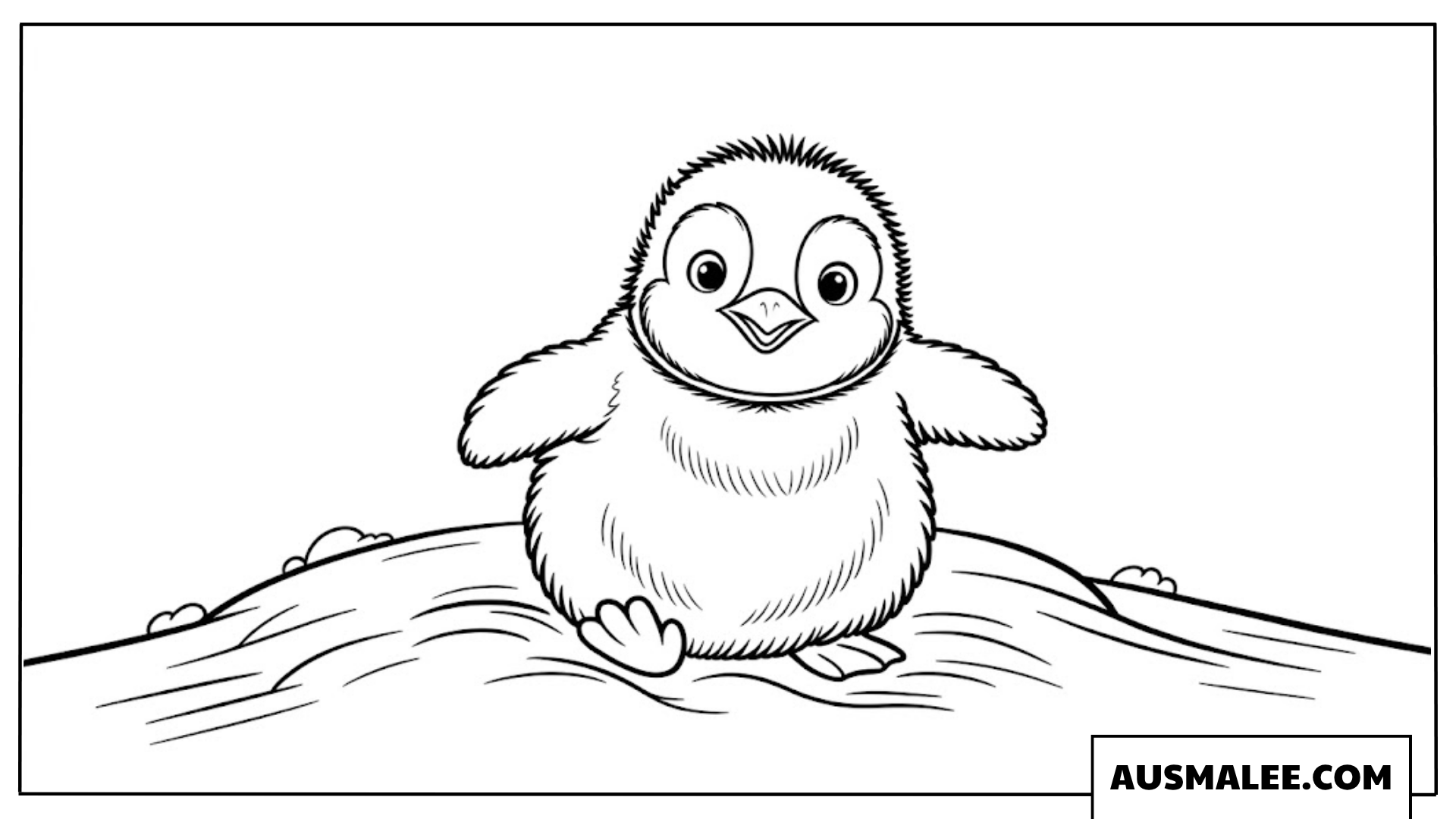 Baby Pinguin Ausmalbild im Schnee