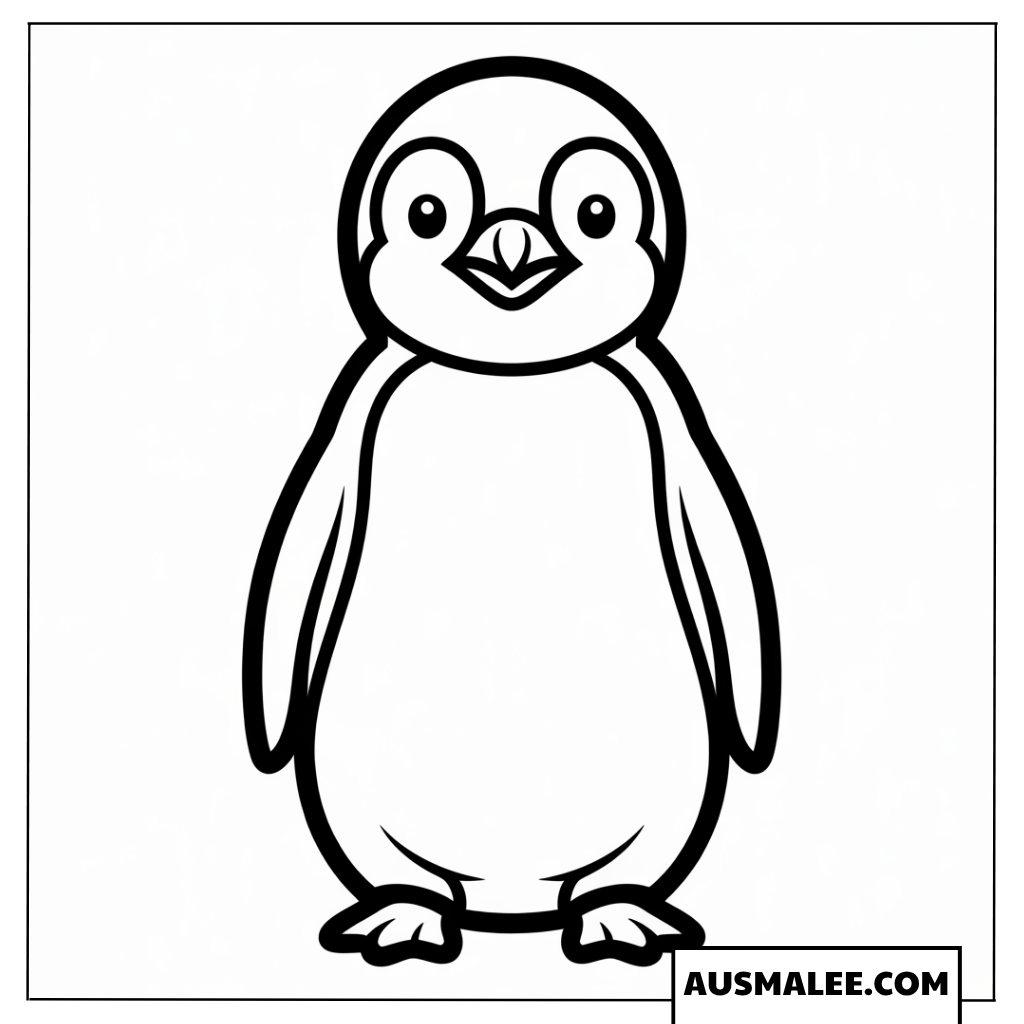 Baby Pinguin Ausmalbild im Stehen