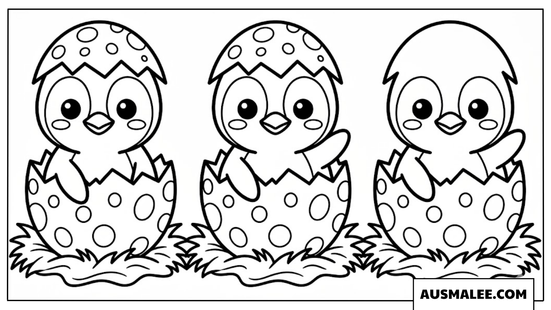 Drei Baby Pinguine Ausmalbild