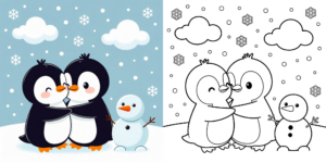 Boys Coloring Pages ft - Pinguin Ausmalbild süß ft