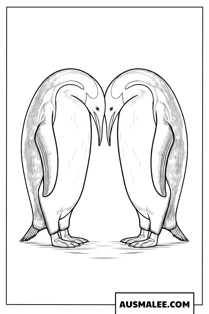 Pinguin Paar Ausmalbild