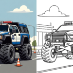 ft - Politie Monster Truck Kleurplaat ft