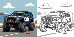 ft - Polizei Monstertruck Ausmalbild ft