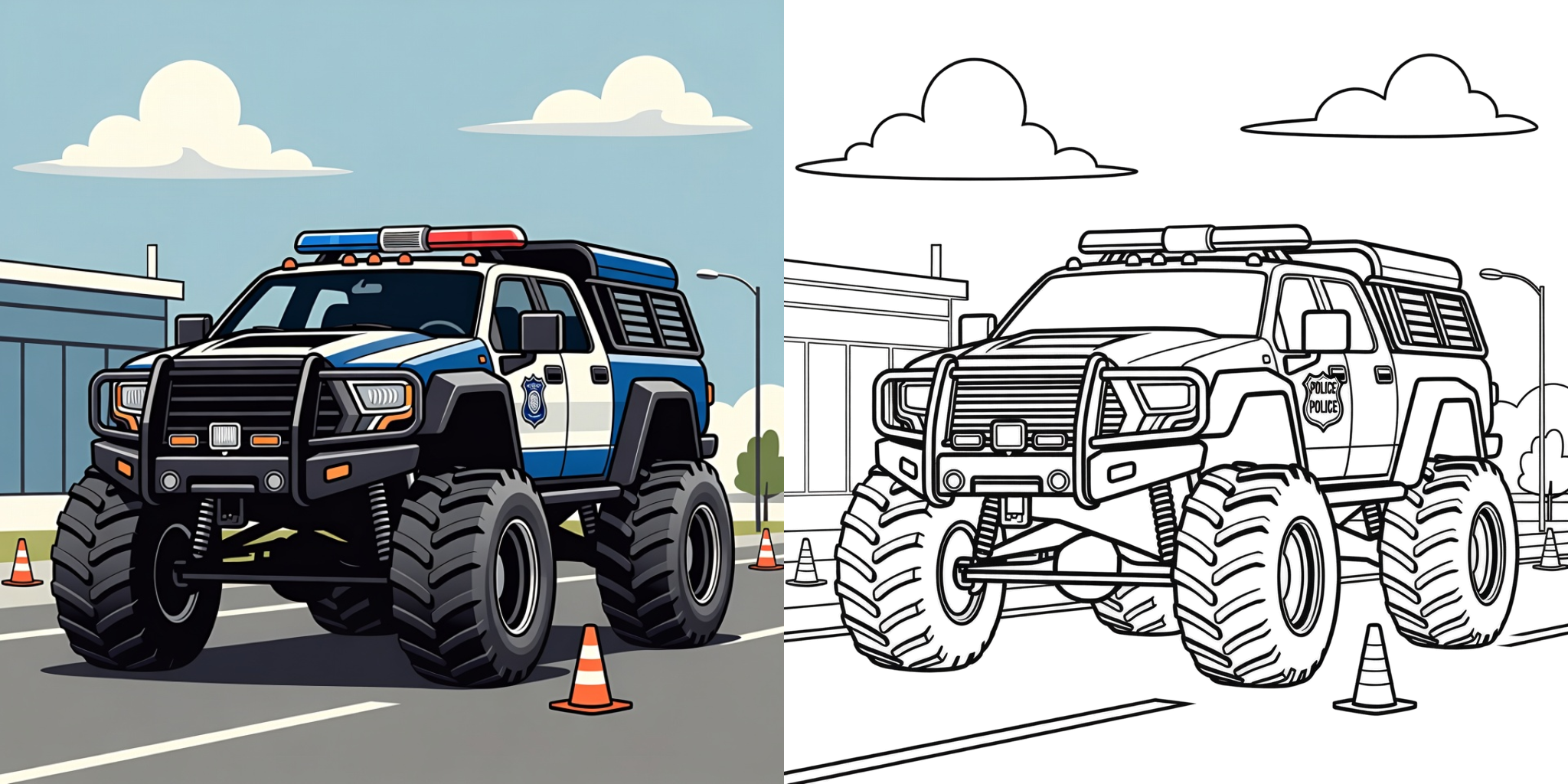 ft - Polizei Monstertruck Ausmalbild ft