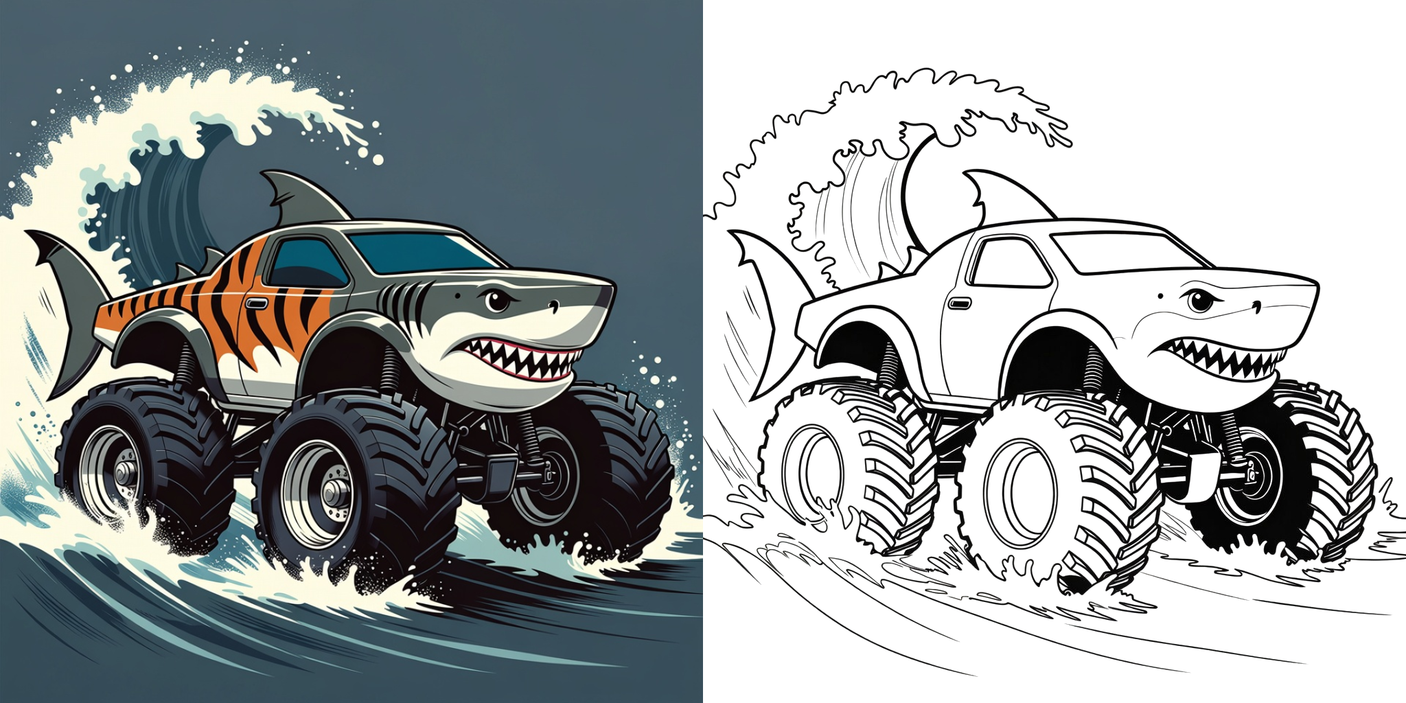 ft - Ausmalbild Monster Truck Hot Wheels ft