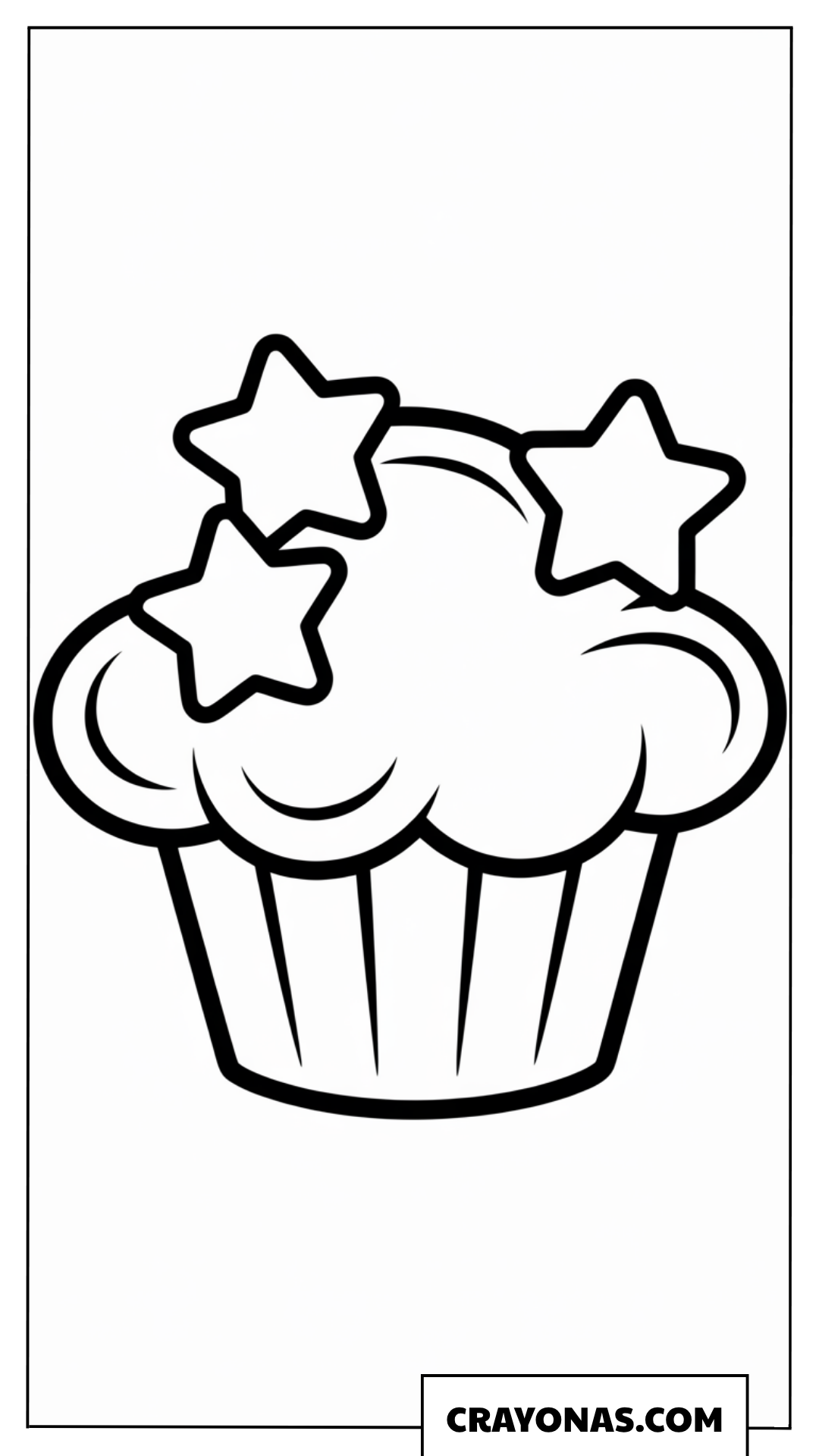 Ausmalbild Cupcake mit Sternen