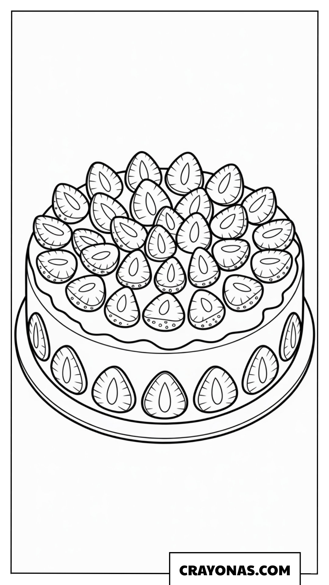 Ausmalbild Erdbeertorte