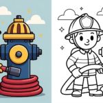 ft -  ausmalbild feuerwehrmann mit hydrant ft