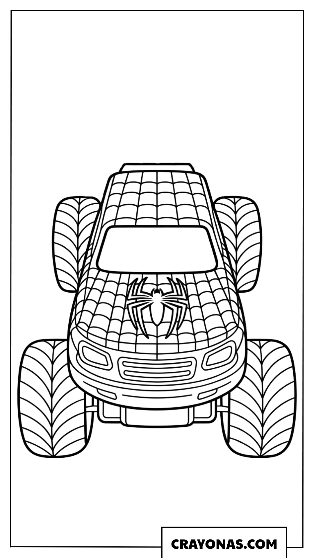 Ausmalbild Monster Truck mit Netzmuster