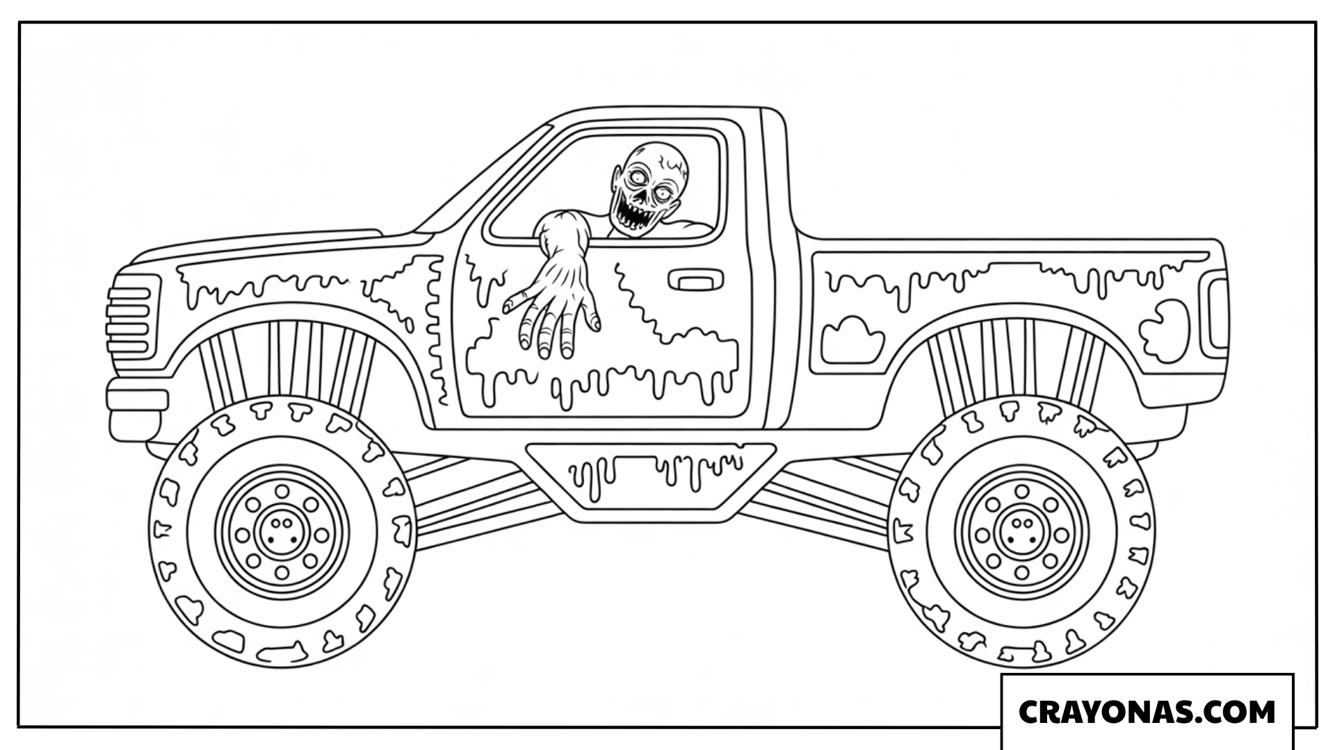 Ausmalbild Zombie-Monster-Truck