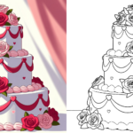 ft - Coloriages de gâteau de mariage ft