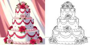 ft - ausmalbilder für Hochzeitstorte ft