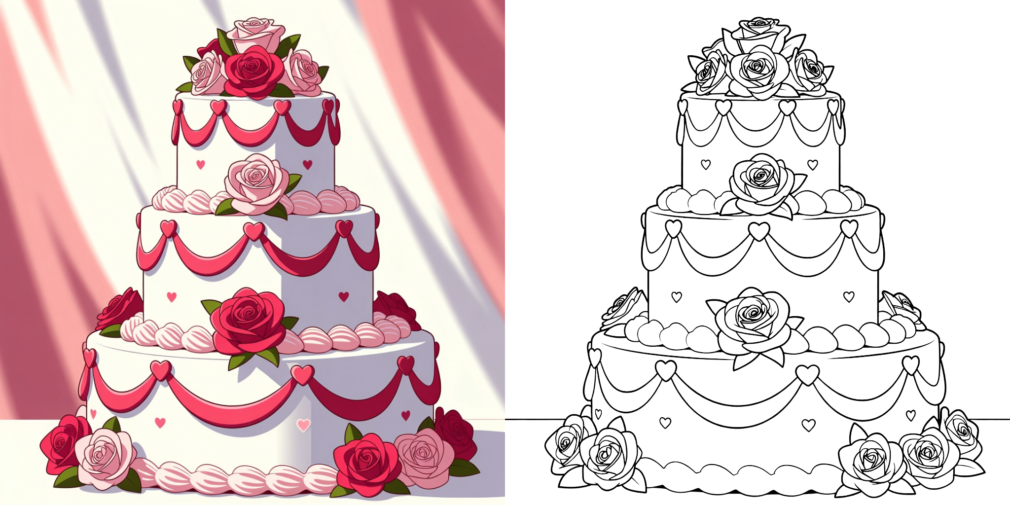 ft - ausmalbilder für Hochzeitstorte ft