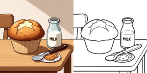 ft - einfaches ausmalbild für muffins ft
