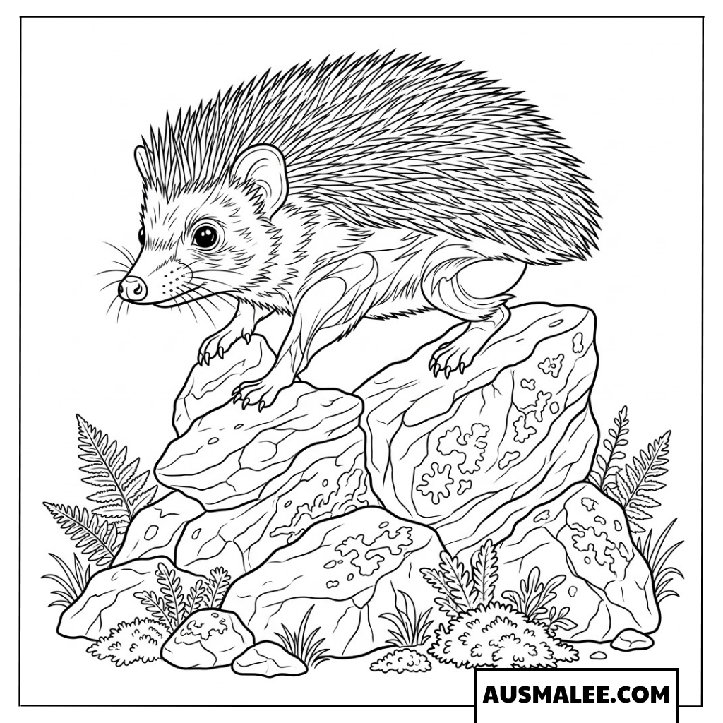 Igel auf den Felsen