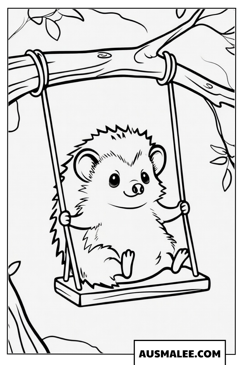 Igel auf der Schaukel