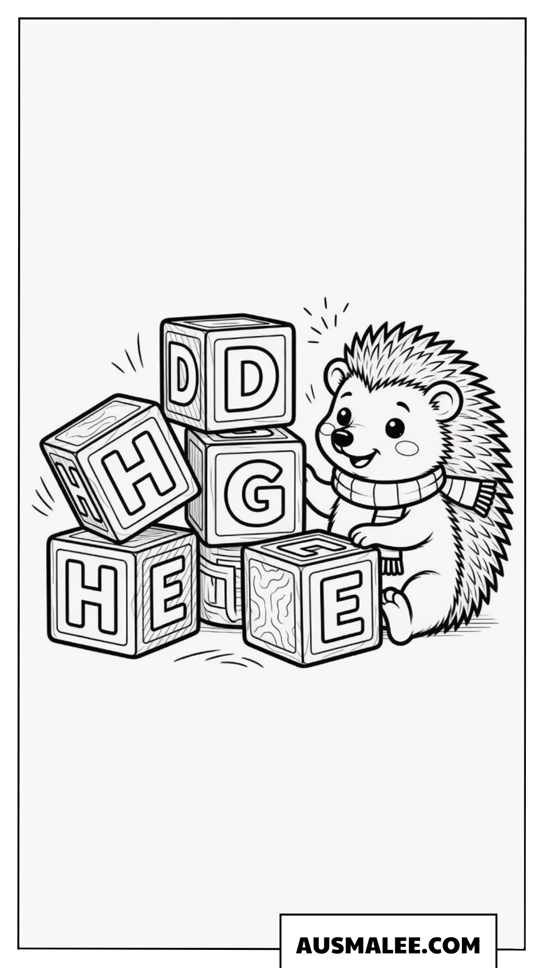 Igel Ausmalbild Bauklötze