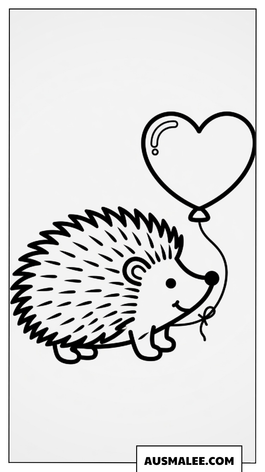 Igel Ausmalbild mit Herzballon