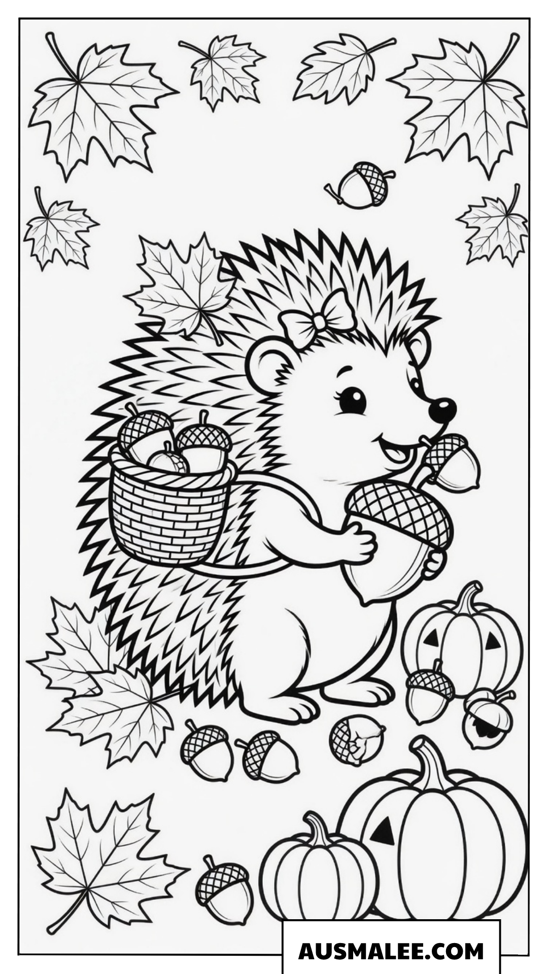Igel beim herbstlichen Ernten