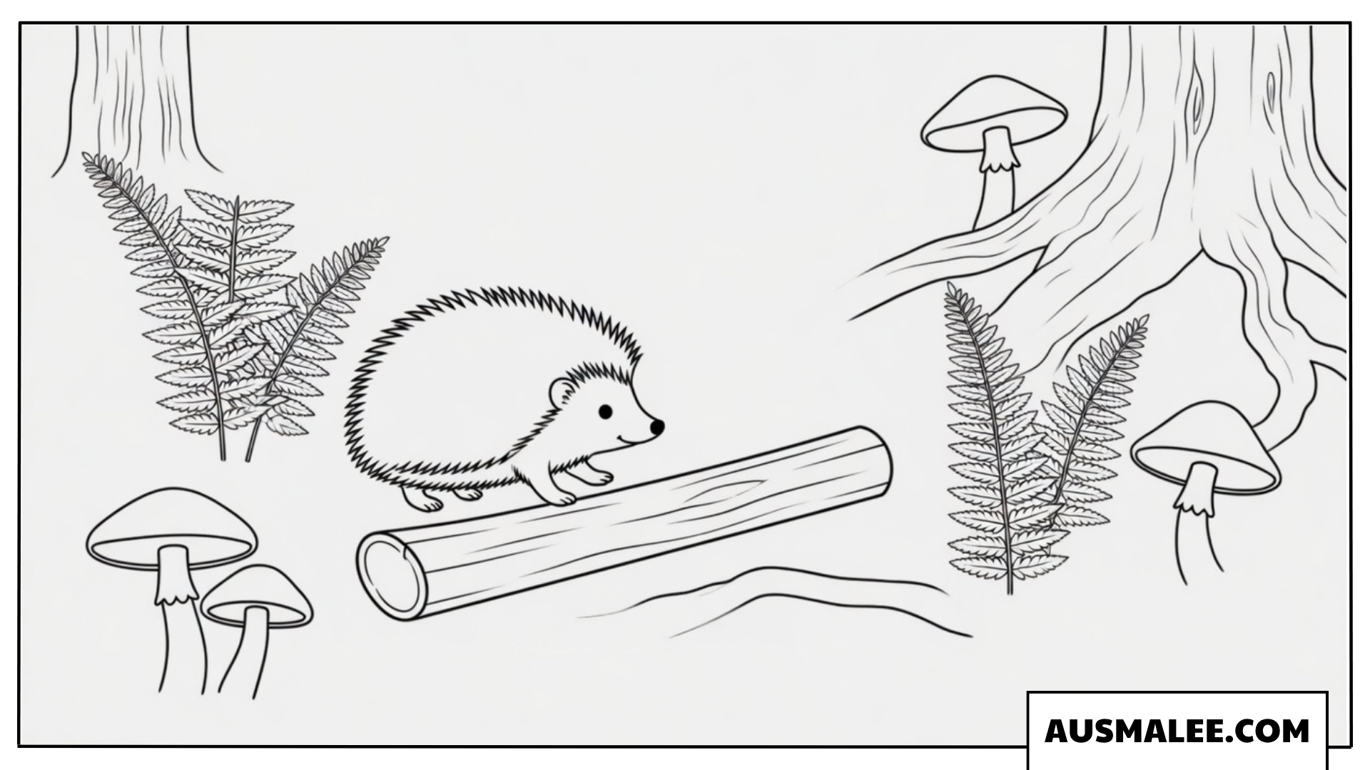 Igel und der Baumstamm
