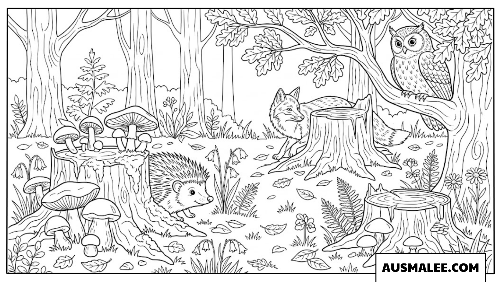 Igel und Fuchs im Wald