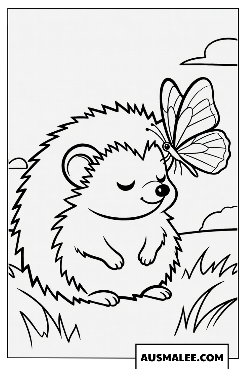 Igel und Schmetterling