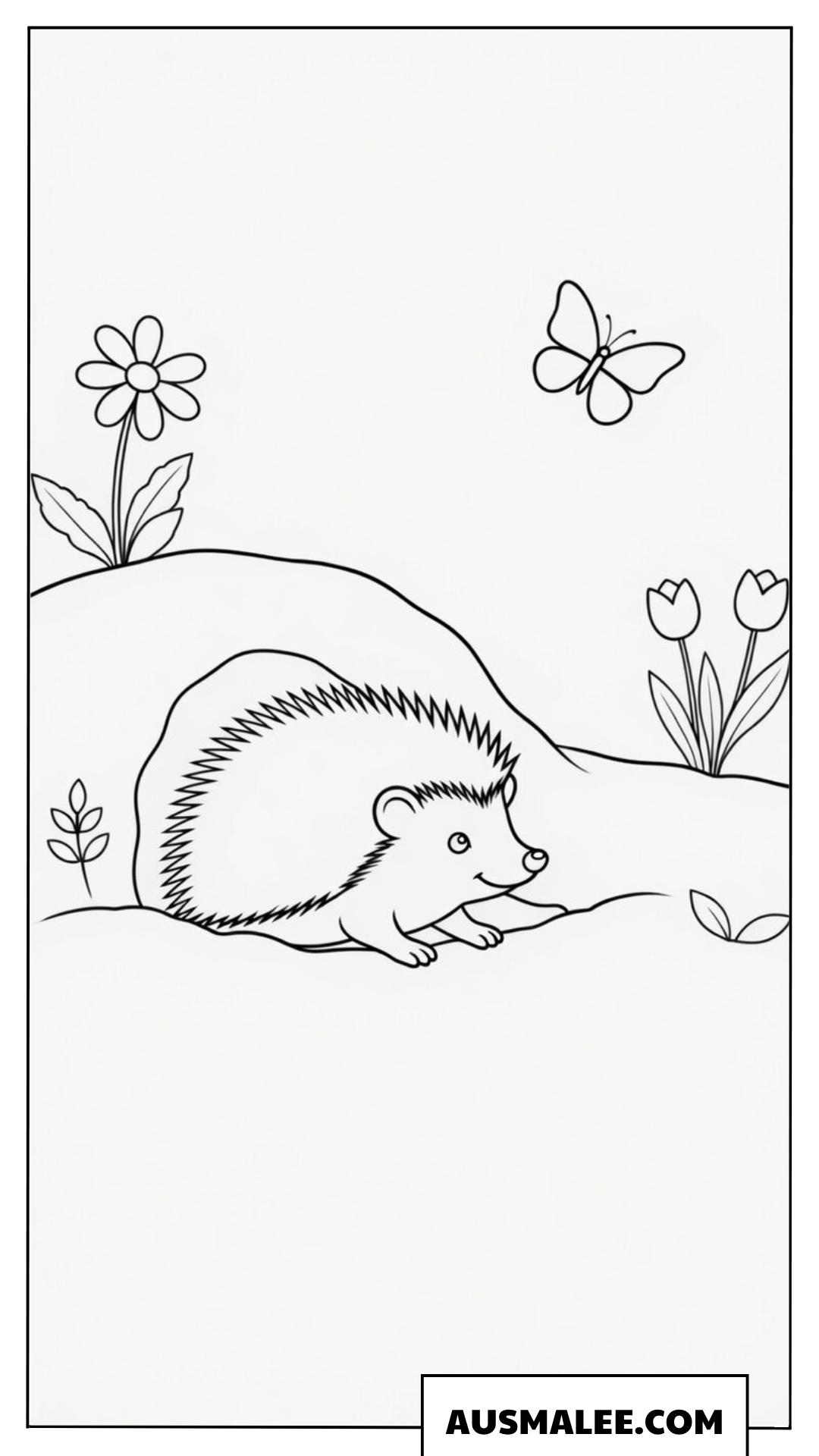 Igel vor seinem Bau