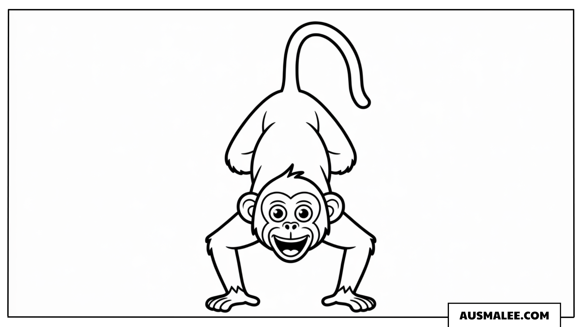 Affe macht Handstand ausmalbild