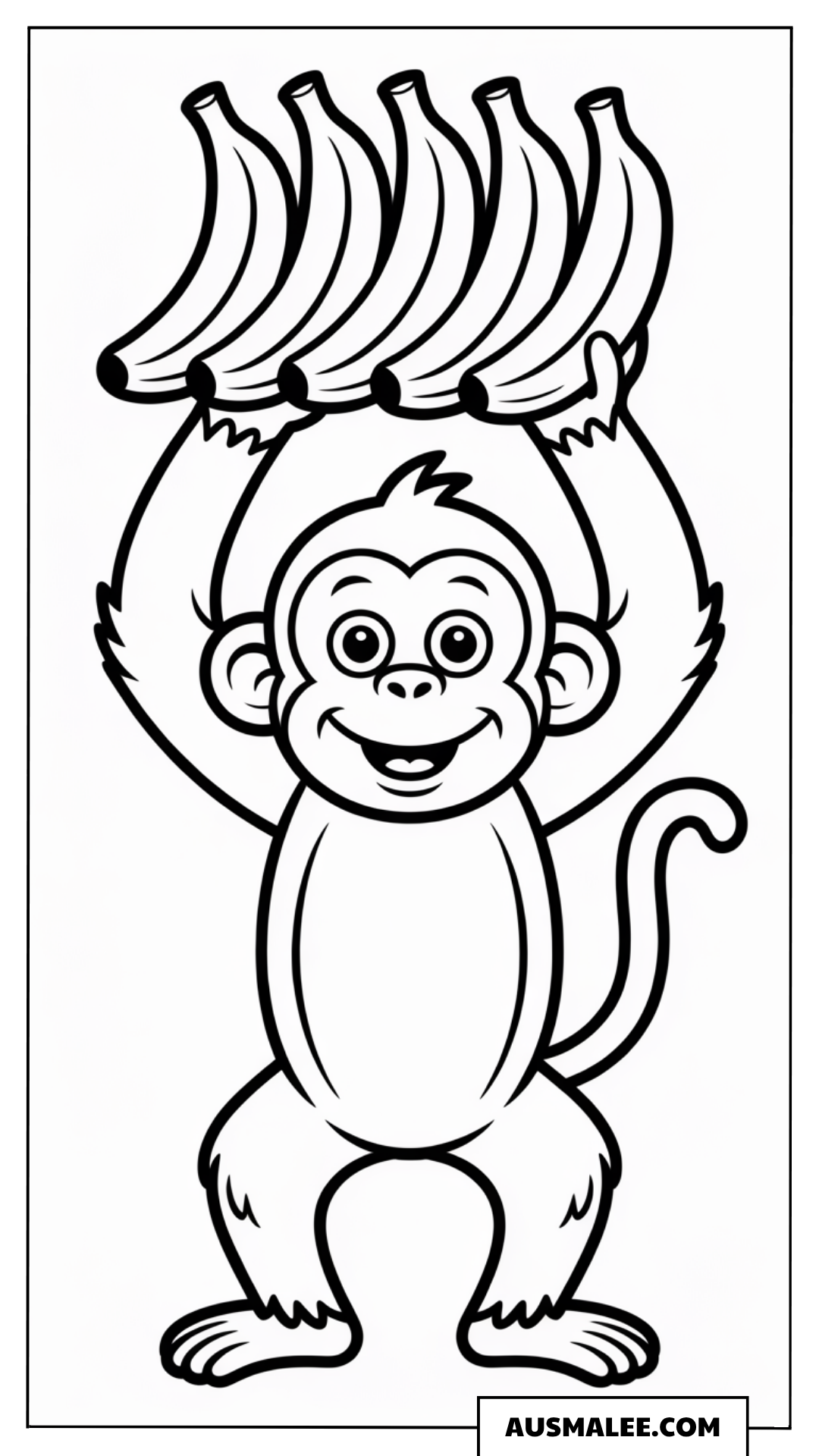 Affe trägt Bananen ausmalbild