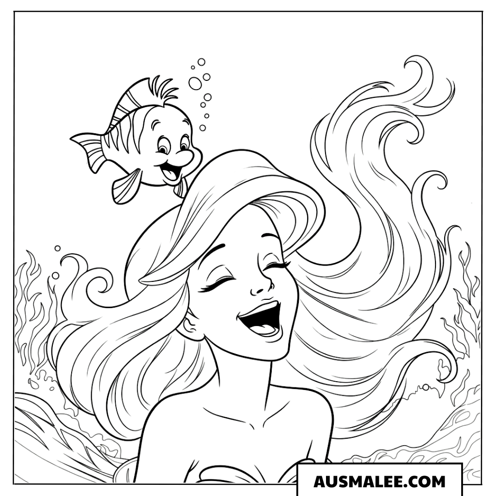 Arielle mit Fabius ausmalbild