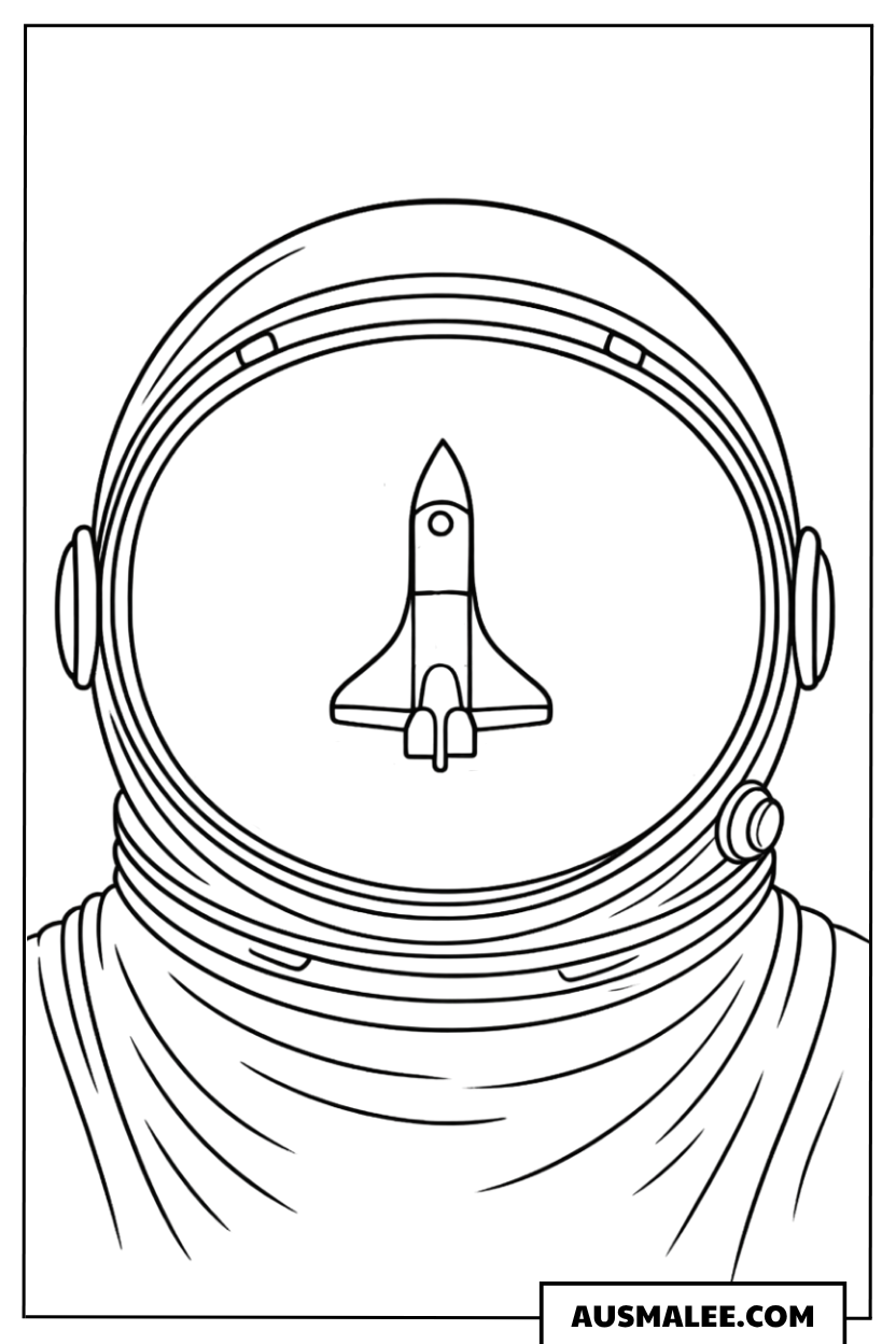 Astronaut schwebt im All Ausmalbild