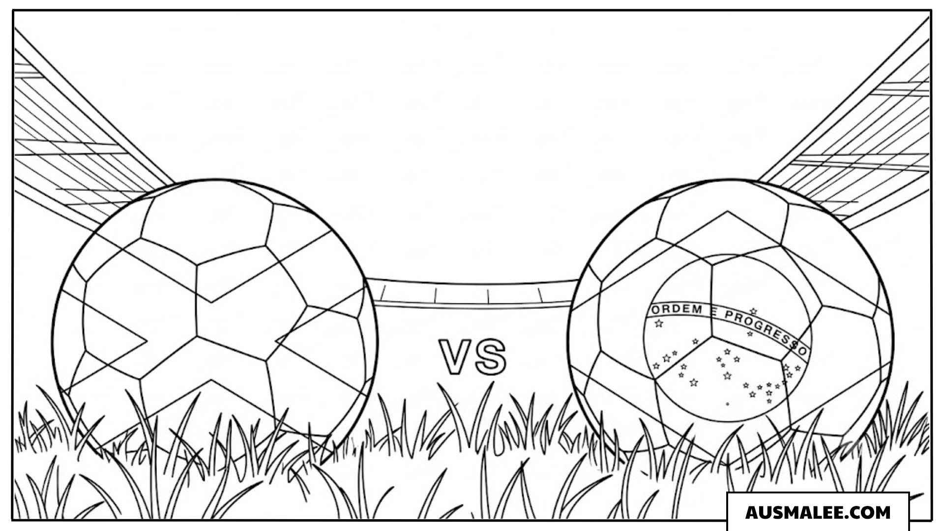 Ausmalbild Brasilien vs Schottland WM 2026 Poster