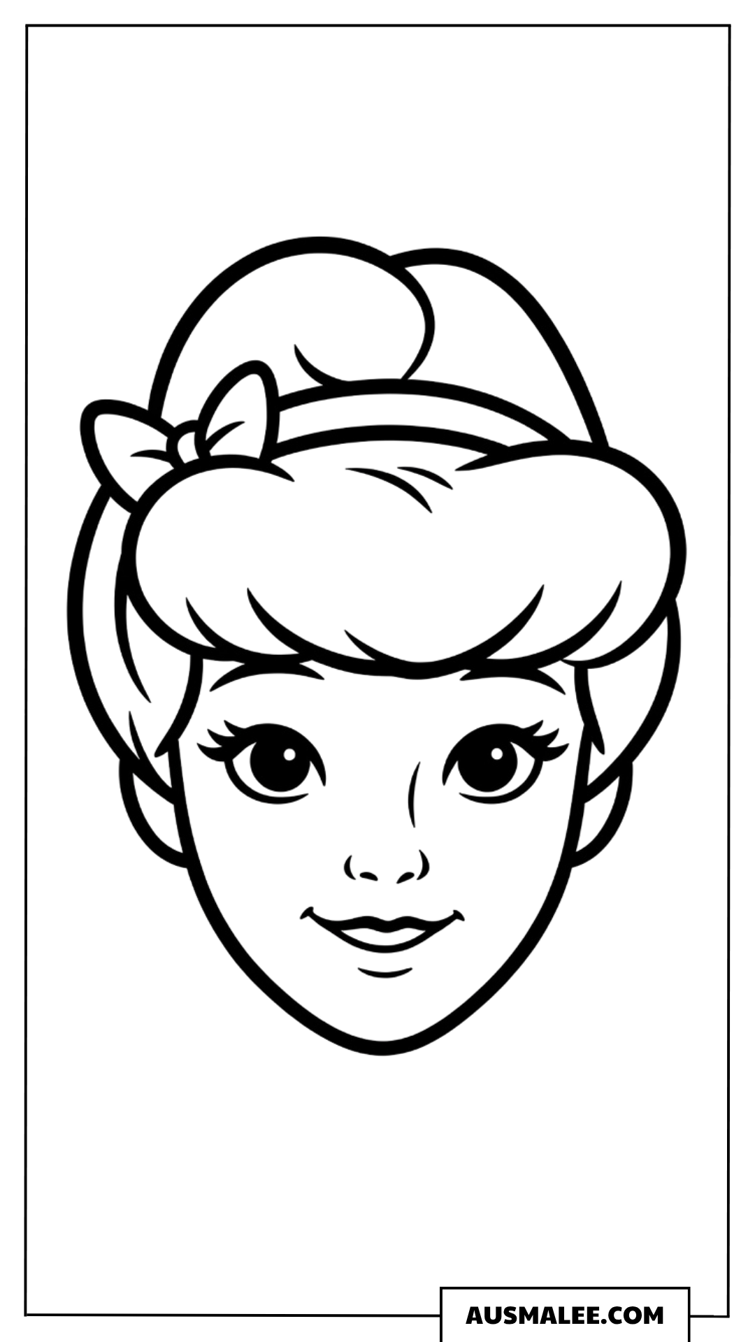 Ausmalbild Cinderella Portrait einfach