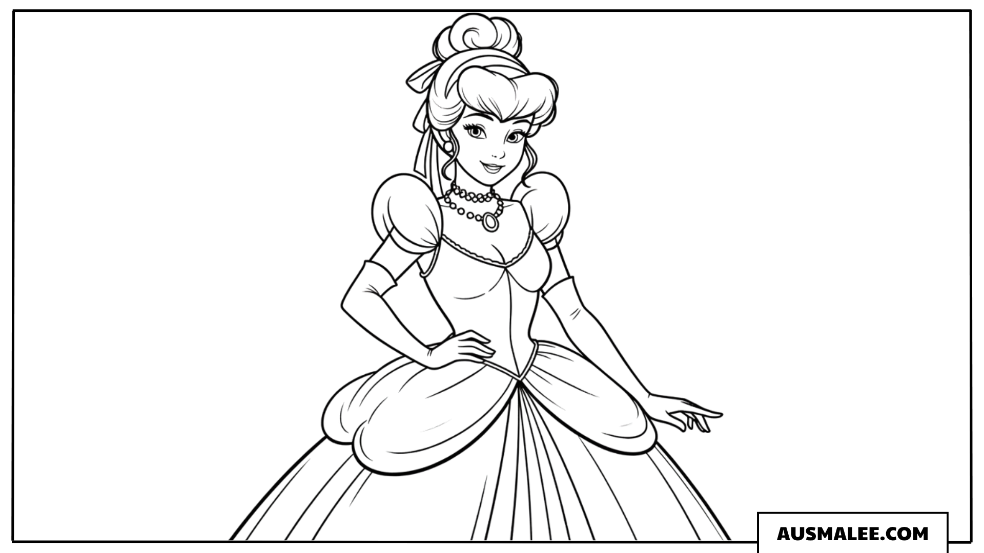 Ausmalbild Cinderella Portrait