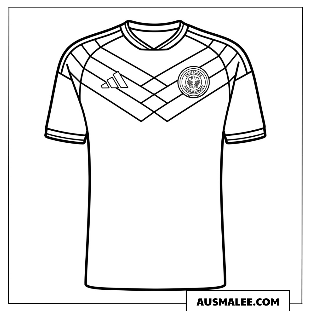 Ausmalbild Deutschland Trikot WM 2026