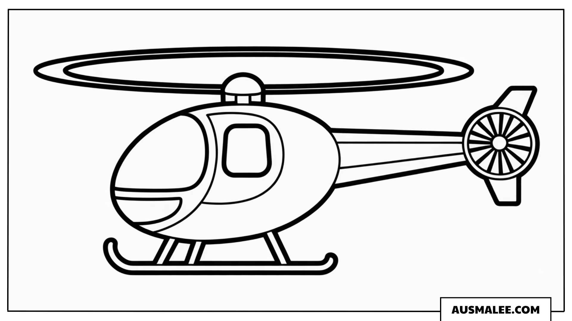 Ausmalbild Einfacher Hubschrauber