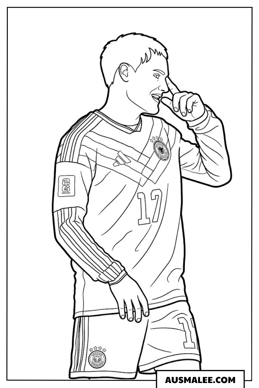 Ausmalbild Florian Wirtz Deutschland WM 2026