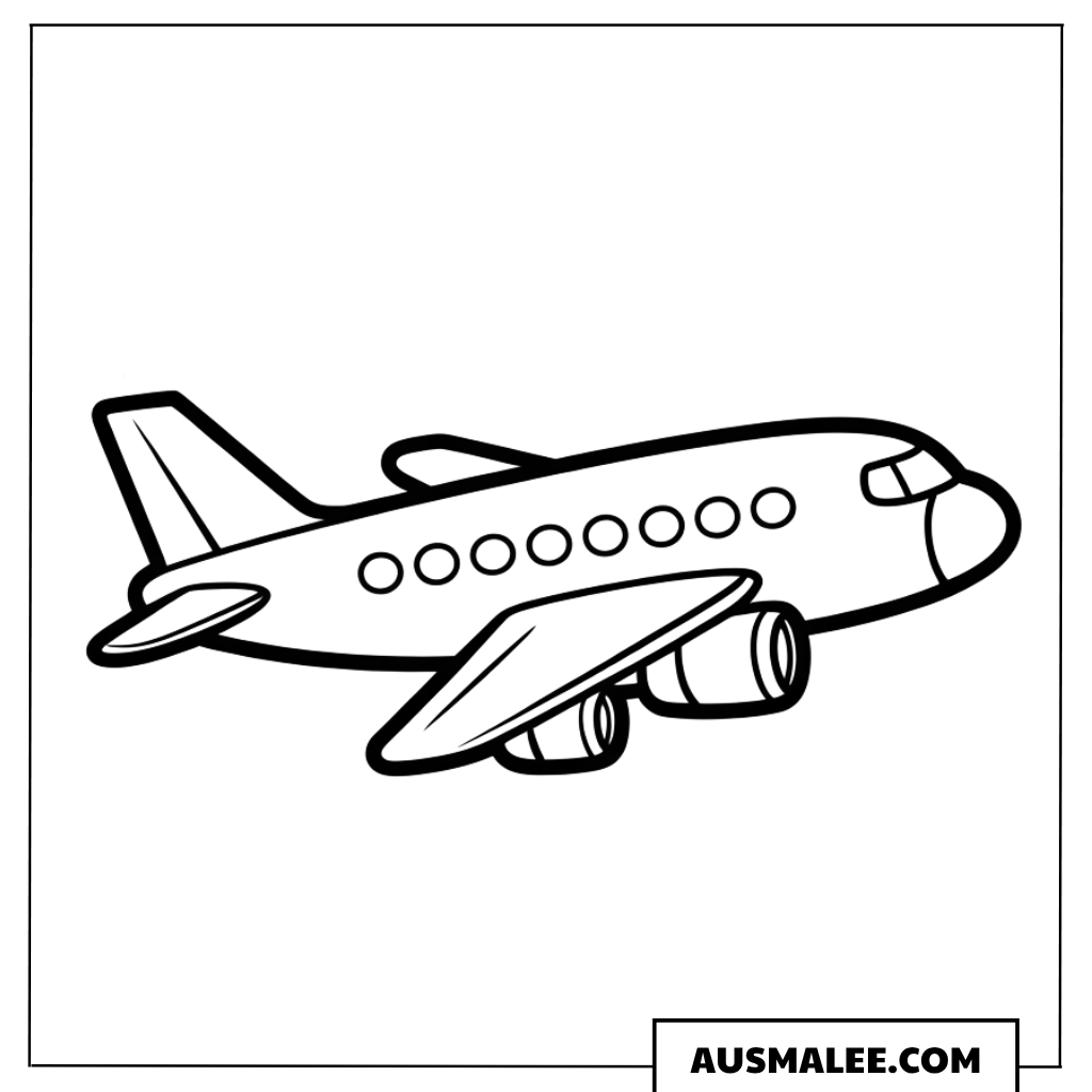 Ausmalbild Großes Passagierflugzeug