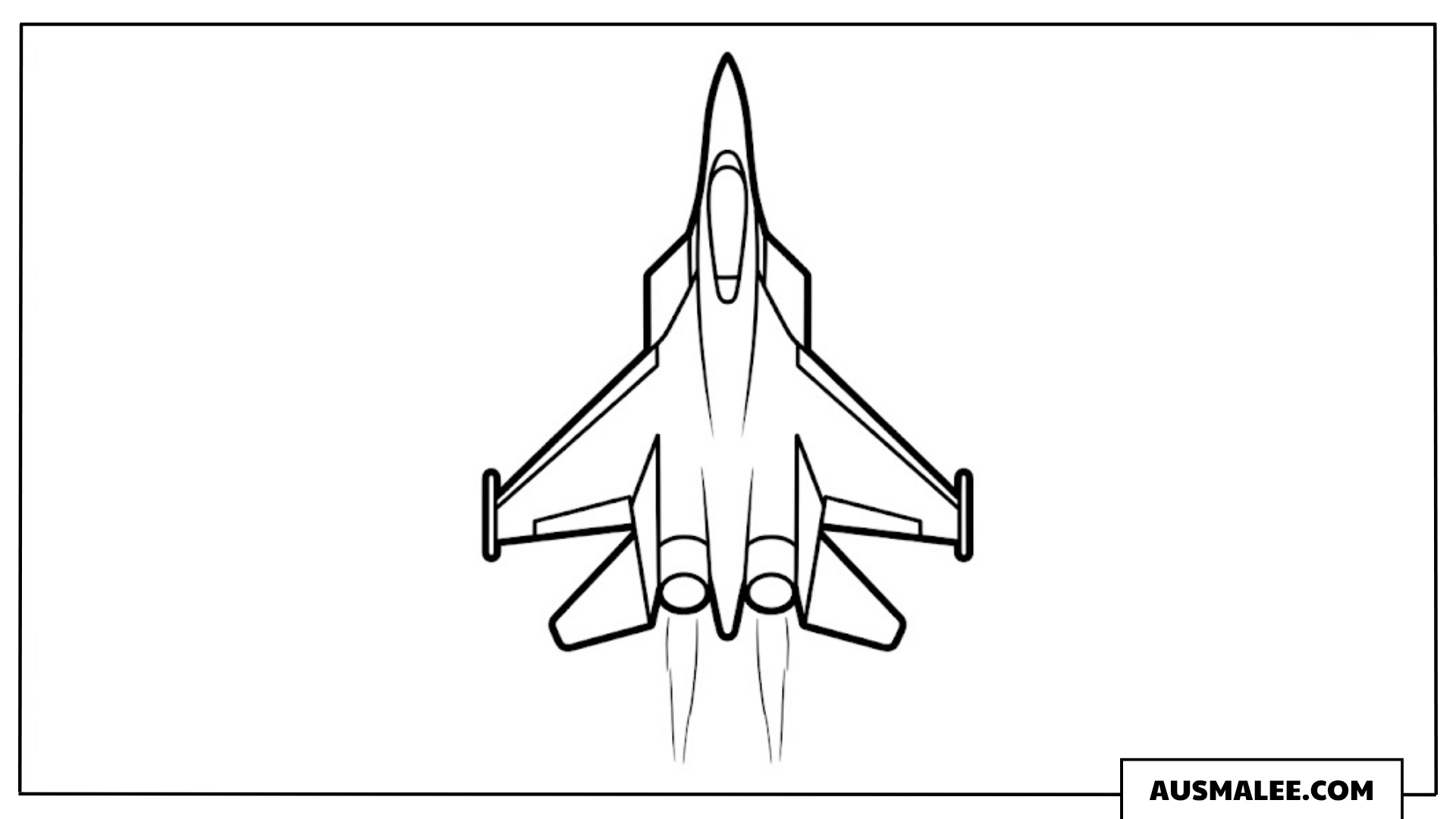 Ausmalbild Kampfjet in Frontansicht